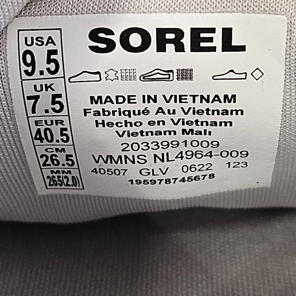 Sorel Kinetic Impact II Lace Sneakers Womens 9.5 Grey Mesh‎ Suede NL4964-009